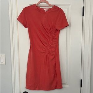 Sundry coral Ruched Mini Dress